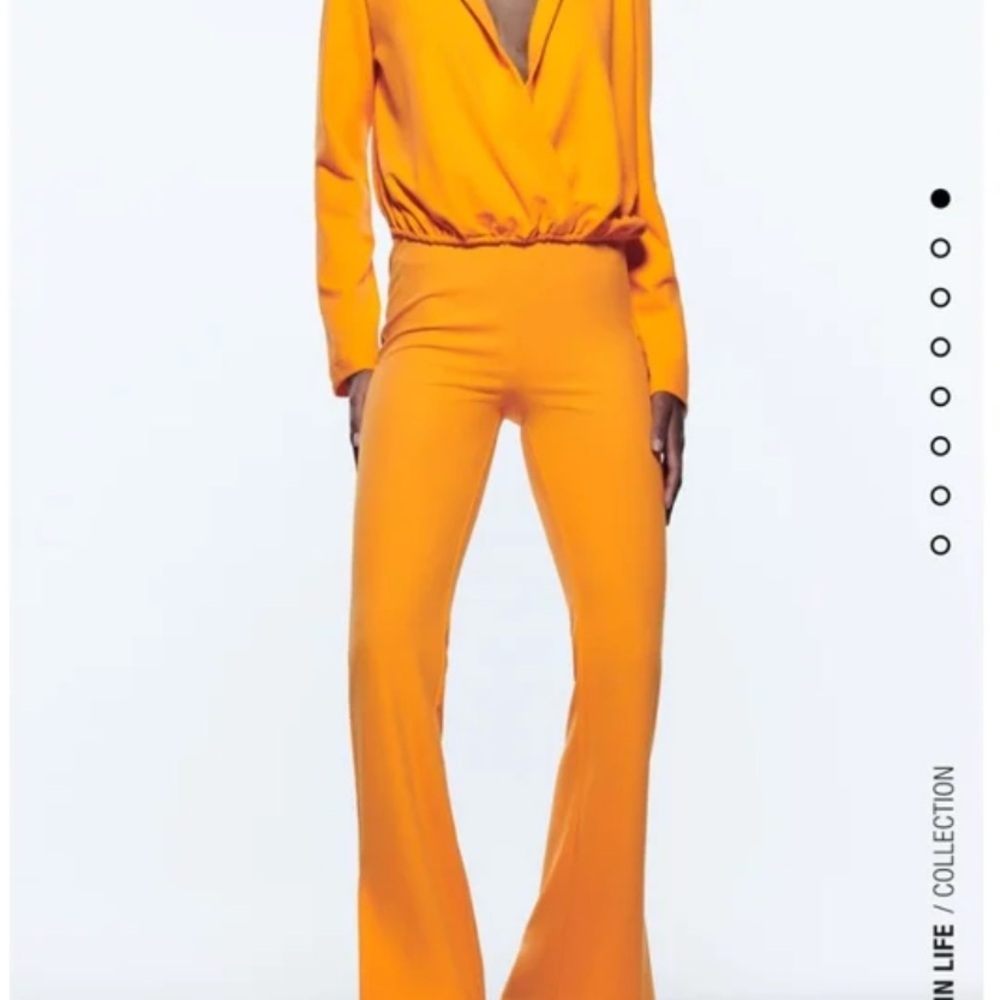 Zara Pants with Side Vents Orange NWT